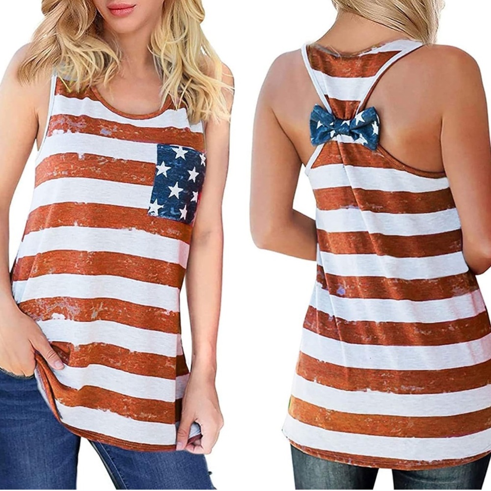 Women's American Flag Racerback Tank